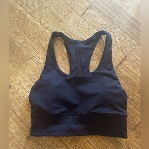 Lululemon Invigorate Y back black medium support sports bra.